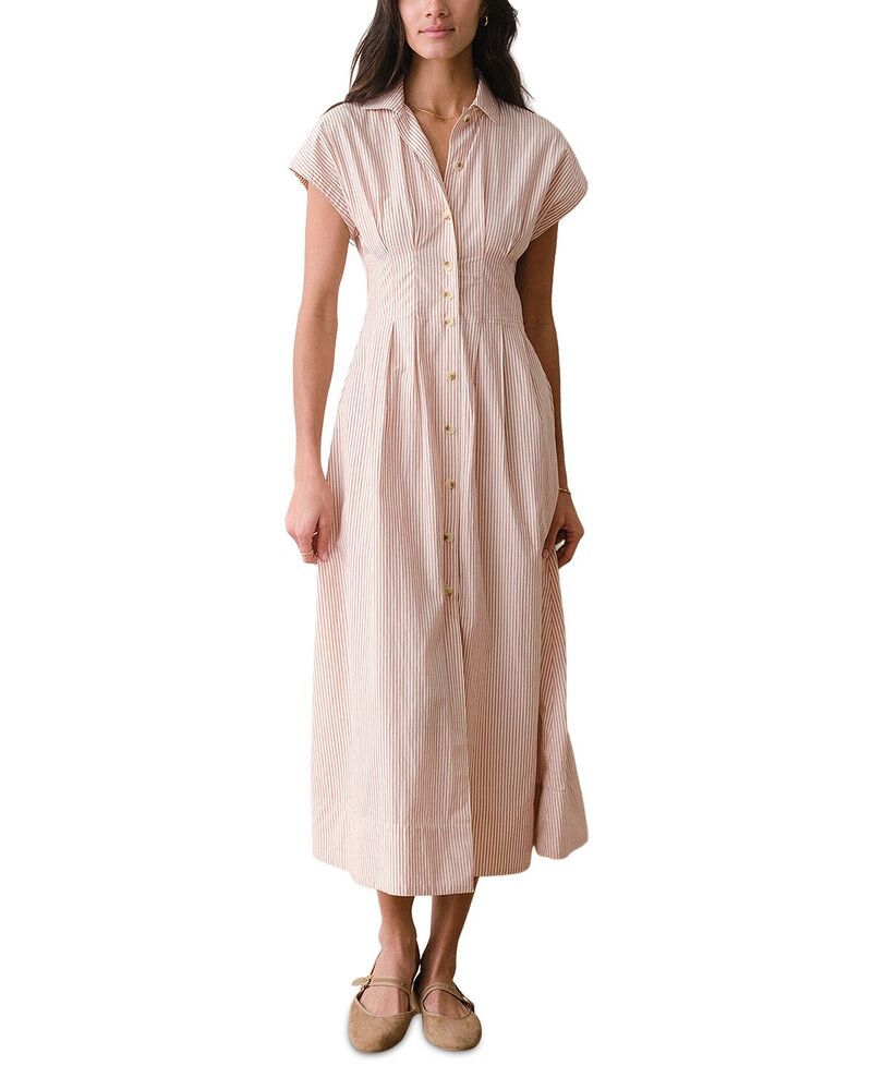 マリーン レイヤー レディース トップス シャツ ミディ Marine Layer Nova Midi Shirt Dress RustWhite ホワイト