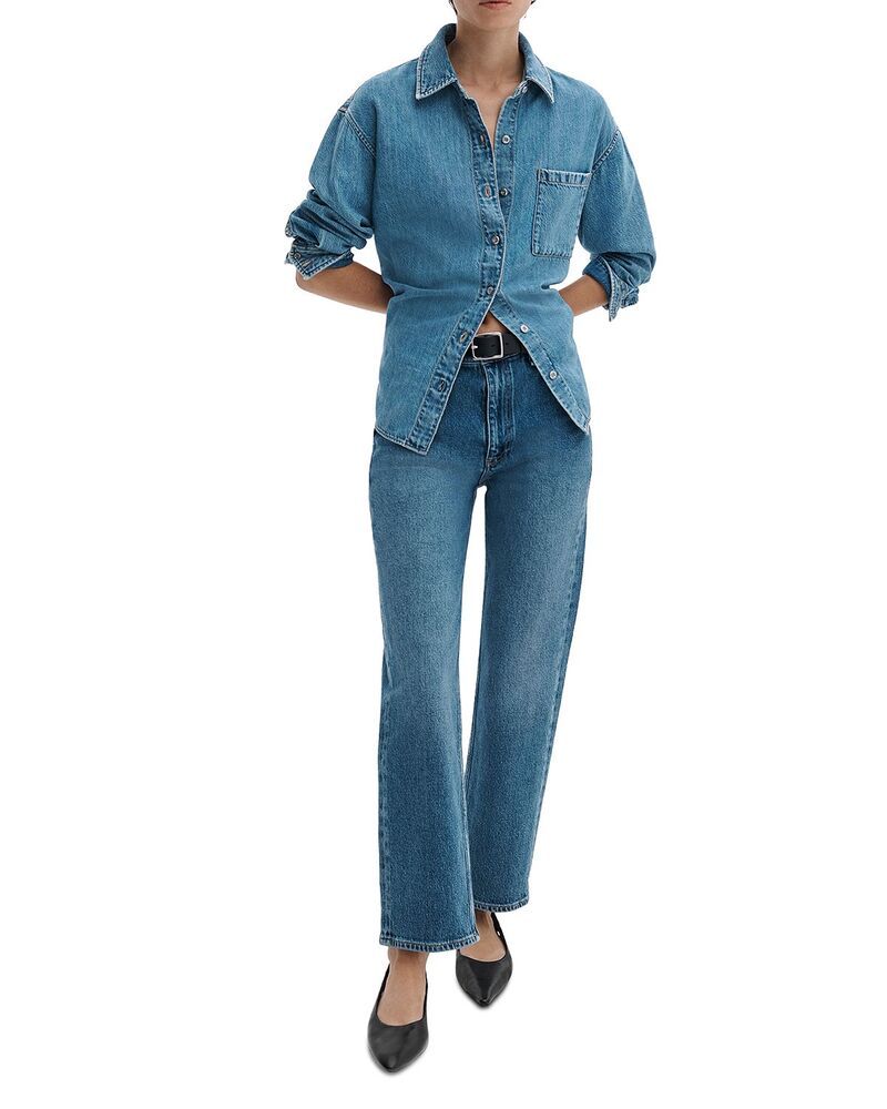 ラグアンドボーン レディース ボトムス デニムパンツ ストレート アンクル ジーンズ rag bone Harlow Mid Rise Straight Leg Ankle Jeans in Accord