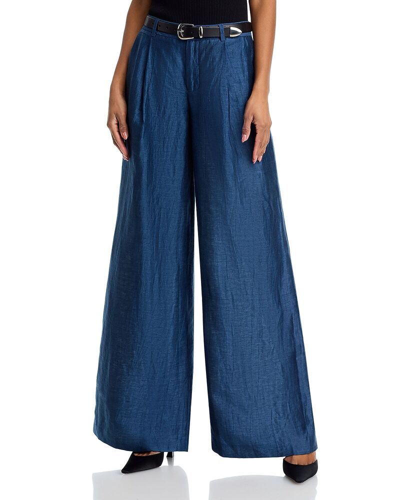 ラジャンス レディース ボトムス カジュアルパンツ ワイドレッグ LAGENCE Allanah Mid Rise Wide Leg Pants Deep Sea Blend