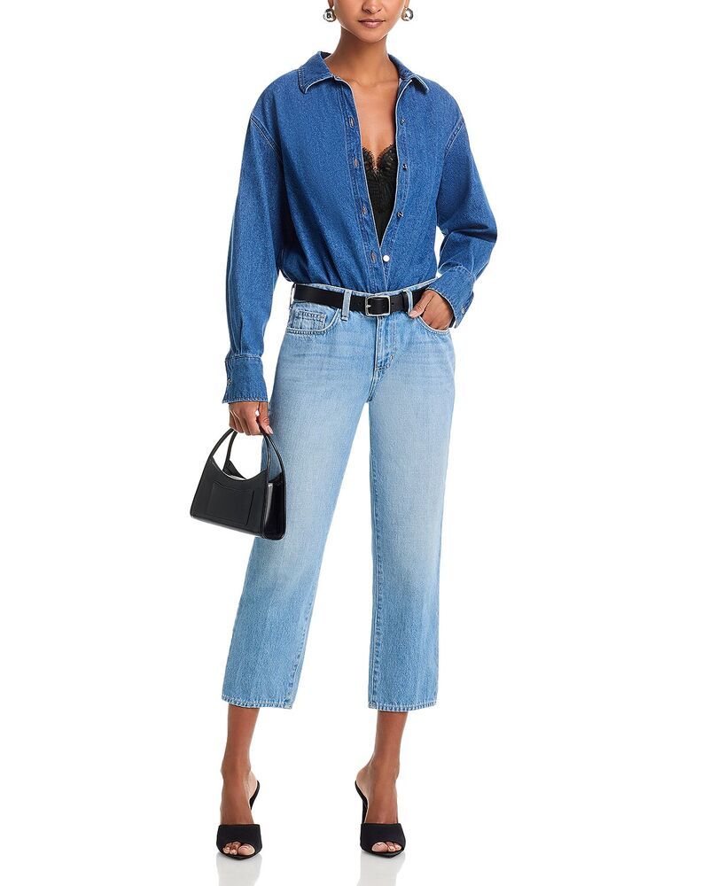 ラジャンス レディース ボトムス デニムパンツ ジーンズ LAGENCE Thalina Mid Rise Slouch Stovepipe Jeans in Bellflower