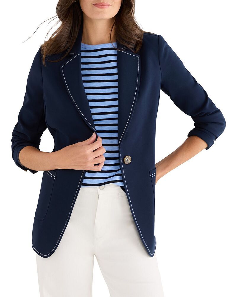 ニックプラスゾーイ レディース アウター ジャケット・ブルゾン ブレザー NICZOE Sleek Accent Stitch Anywhere Blazer Dark Indigo インディゴ
