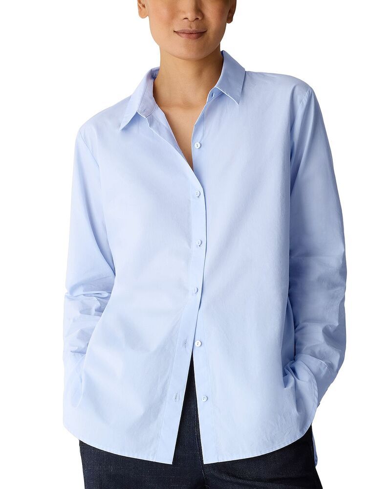 エイリーンフィッシャー レディース トップス シャツ コットン Eileen Fisher Cotton Poplin Classicollar Shirt Airy Blue ブルー