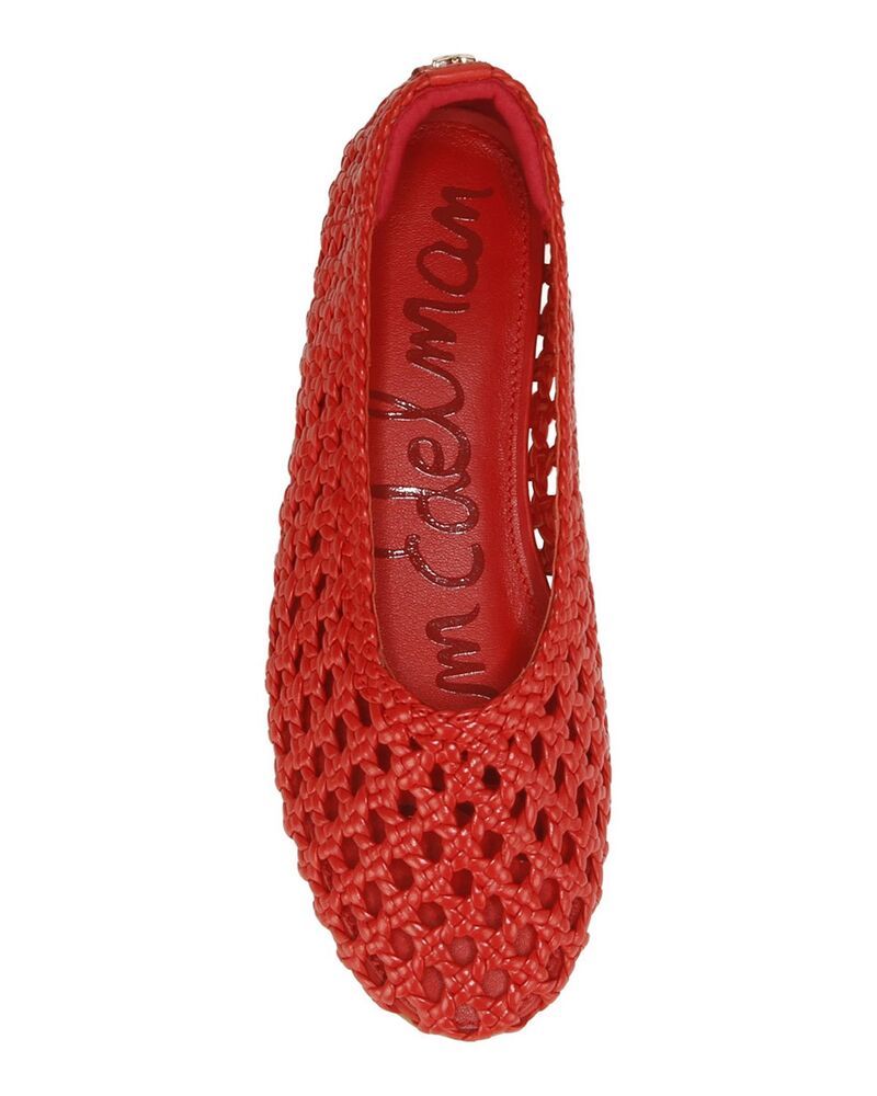 サムエデルマン レディース シューズ パンプス レザー Sam Edelman Womenshira Woven Leather Ballet Flats Red レッド