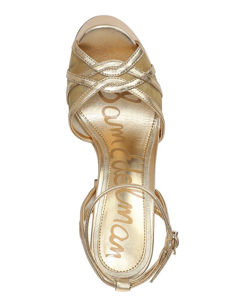 サムエデルマン レディース シューズ サンダル プラットフォーム ヒール Sam Edelman Womensandy Block Heel Platform Sandals Amber Gold アンバー