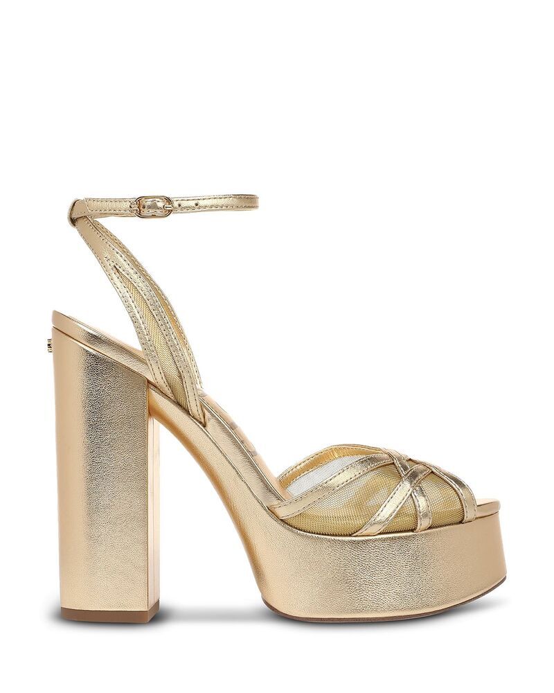 サムエデルマン レディース シューズ サンダル プラットフォーム ヒール Sam Edelman Womensandy Block Heel Platform Sandals Amber Gold アンバー