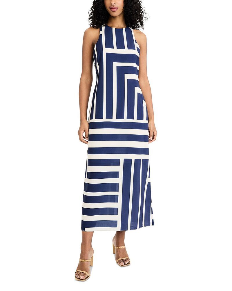 ドナモーガン レディース トップス ワンピース マキシ Donna Morgan Maxi Dress With Keyhole Cream Navy クリーム