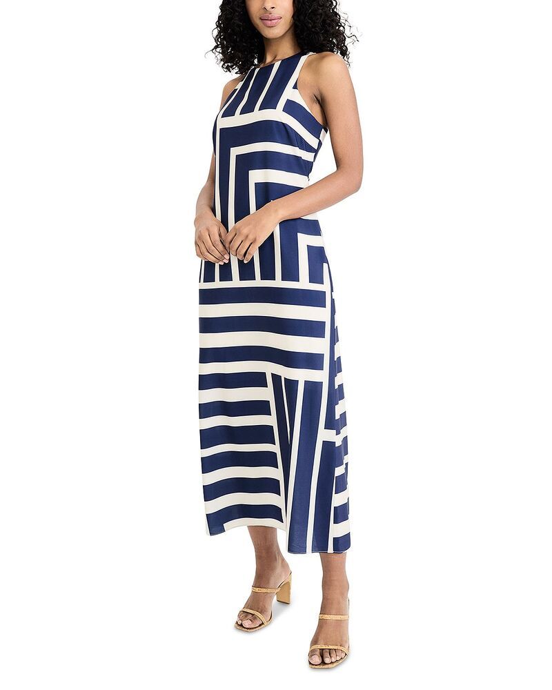 ドナモーガン レディース トップス ワンピース マキシ Donna Morgan Maxi Dress With Keyhole Cream Navy クリーム