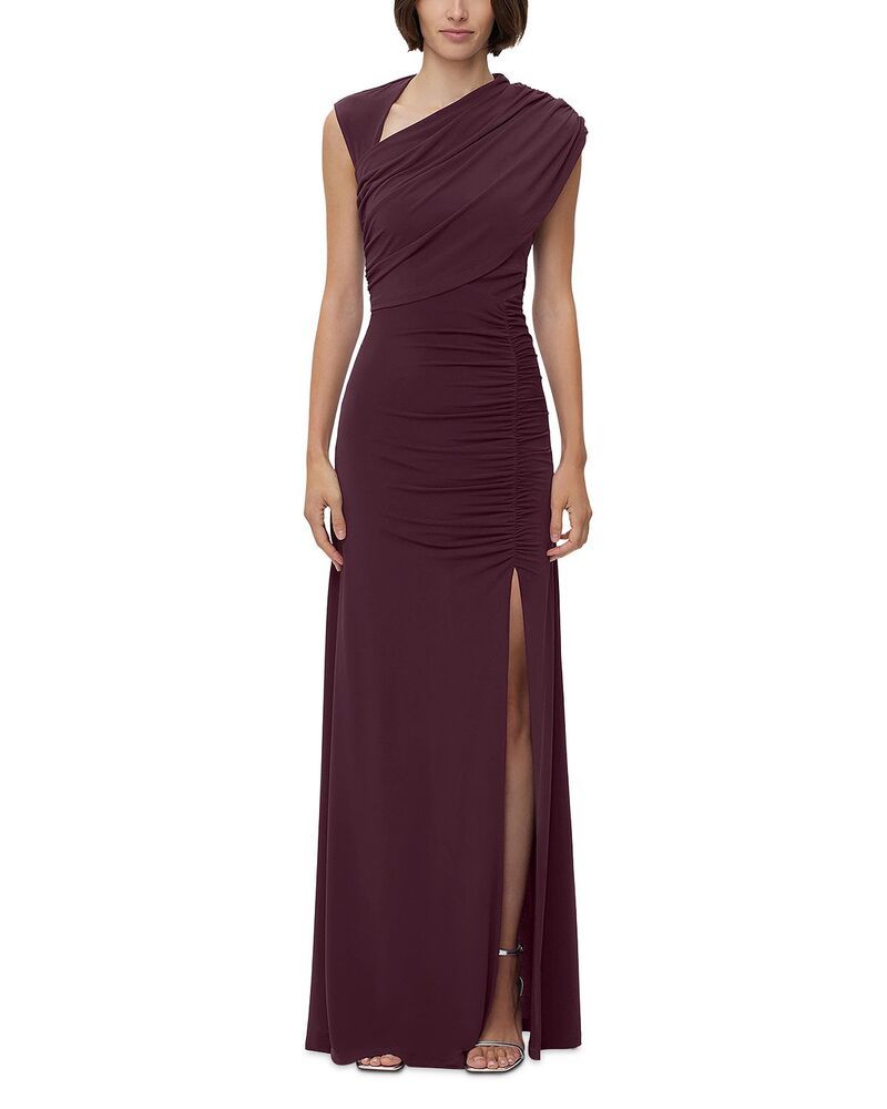 エルベレジェ レディース トップス ワンピース アシンメトリー Herv Lger High Slit Asymmetrical Gown Pinot