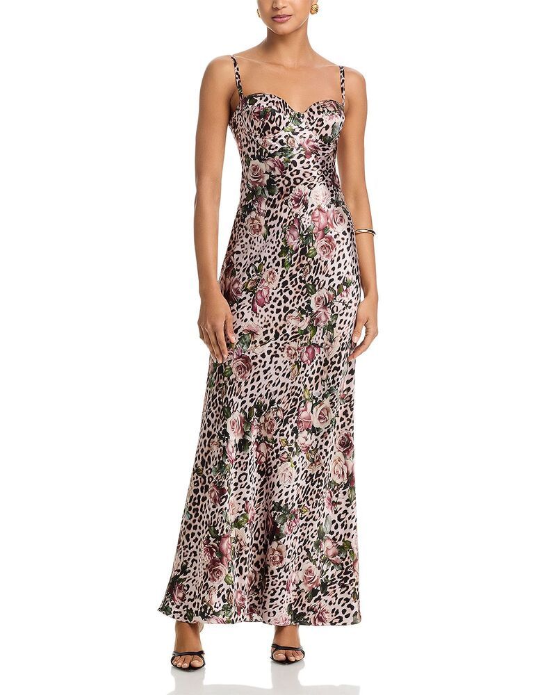 ラジャンス レディース トップス ワンピース シルク マキシ LAGENCE Sayla Bias Cut Silk Maxi Dress Multi Large Rose Cheetah マルチカラー