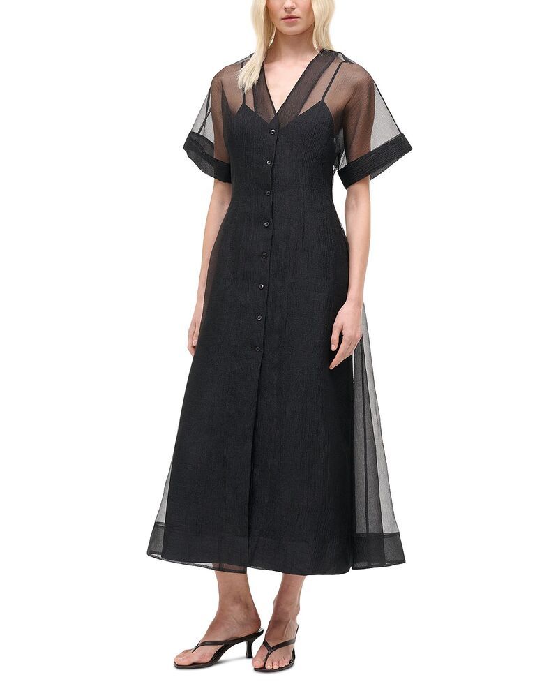 スタウド レディース トップス ワンピース STAUD Elle Dress Black ブラック