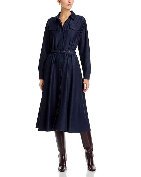 ティー・タハリ レディース トップス ワンピース ボタンダウン ミディ ダウン デニム Tahari Button Down Beltedenimidi Dress Denim デニム