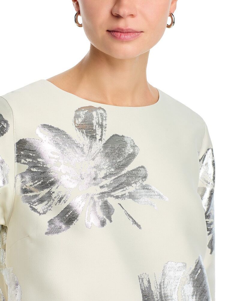 キャロライン ローズ レディース トップス ワンピース フリル トール Caroline Rose Ruffled Cuff Metallic DressilverIvory アイボリー キャロライン ローズ レディース トップス ワンピース フリル トール Caroline Rose Ruffled Cuff Metallic DressilverIvory アイボリー