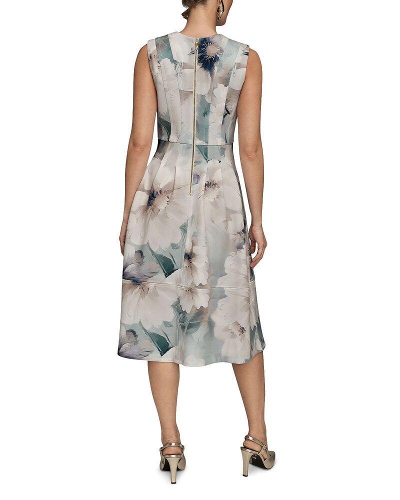 ダナキャラン レディース トップス ワンピース フラワー柄 ミディ ノースリーブ フラワー Donna Karan Sleeveless Watercolor Floral Midi Dress Laurel Multi マルチカラー
