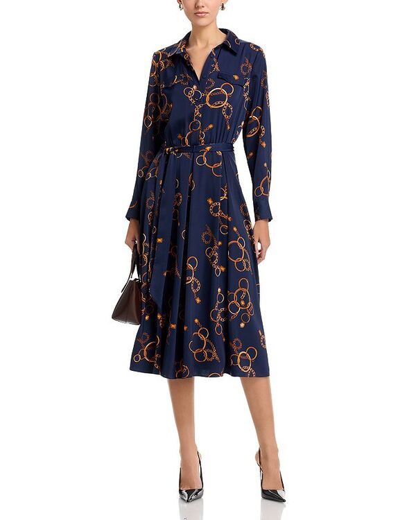 ティー・タハリ レディース トップス ワンピース ボタンダウン ミディ ダウン Tahari Half Placket Button Down Midi Dress Golden Bracelet Print ティー・タハリ レディース トップス ワンピース ボタンダウン ミディ ダウン Tahari Half Placket Button Down Midi Dress Golden Bracelet Print