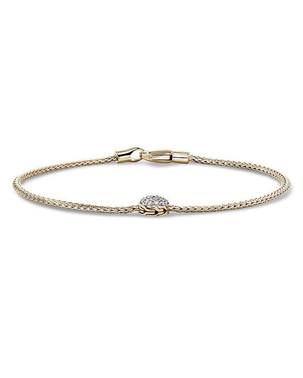 ジョン・ハーディー レディース アクセサリー ブレスレット・バングル・アンクレット JOHN HARDY 14K Yellow Gold JH Essentials Diamond Pav Bracelet Gold ゴールド