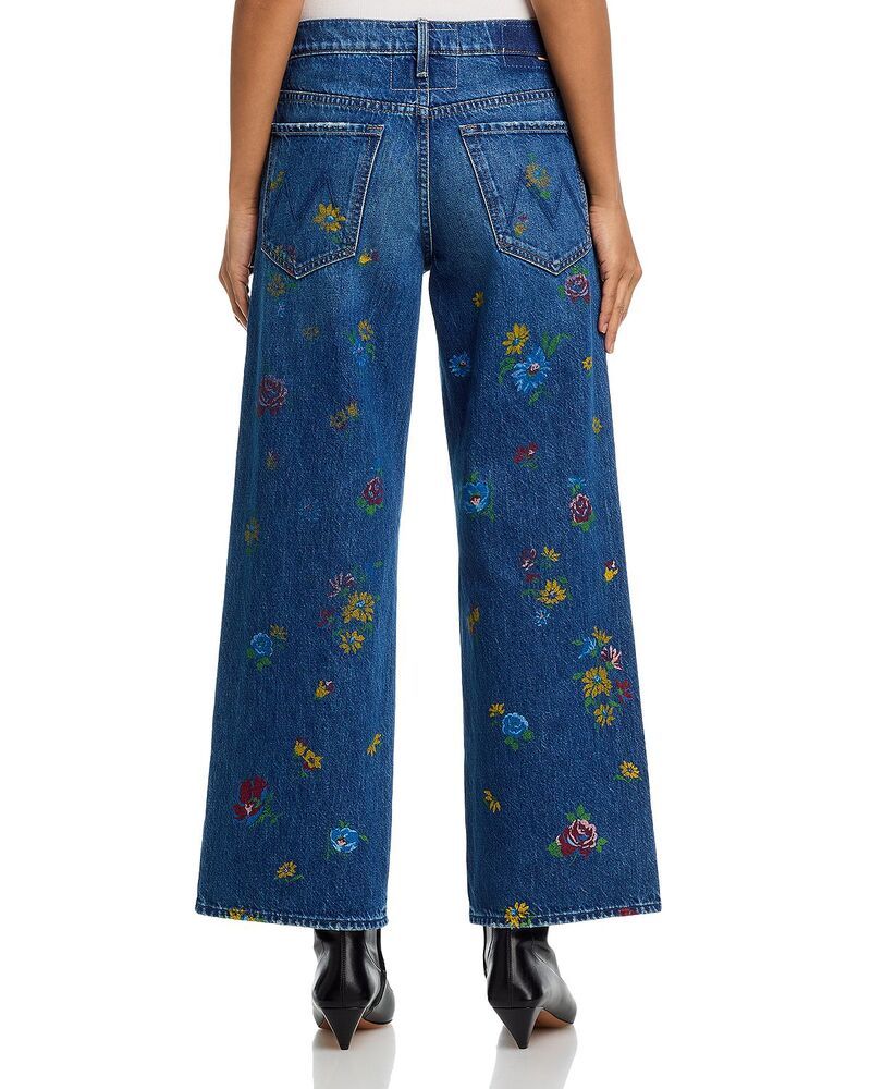 マザー レディース ボトムス デニムパンツ ワイドレッグ ジーンズ MOTHER Lil Rerun Zip Sneak High Rise Wide Leg Jeans in Field oflowers Field oflowers