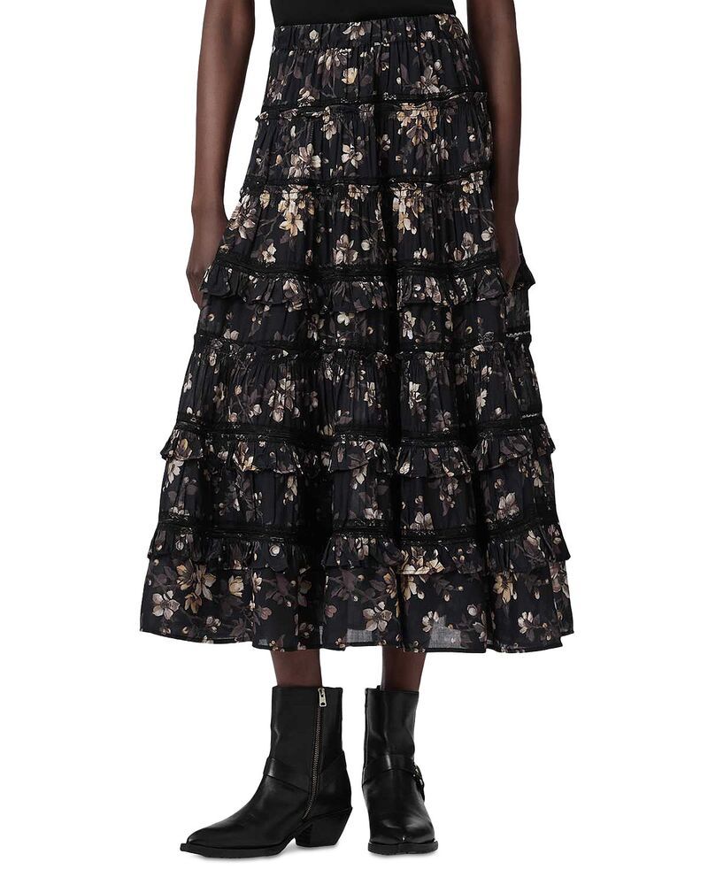 オールセインツ レディース ボトムスカート ミディ ALLSAINTS Talia Midi Skirt Vine Black ブラック
