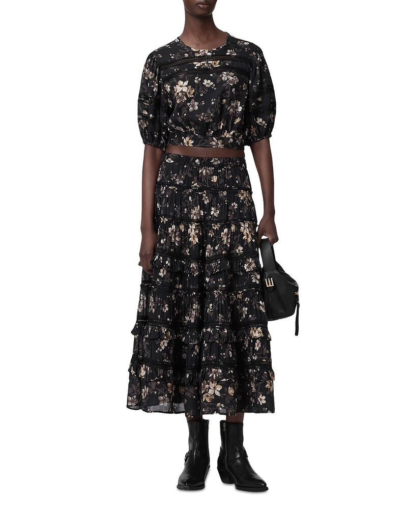 オールセインツ レディース ボトムスカート ミディ ALLSAINTS Talia Midi Skirt Vine Black ブラック オールセインツ レディース ボトムスカート ミディ ALLSAINTS Talia Midi Skirt Vine Black ブラック