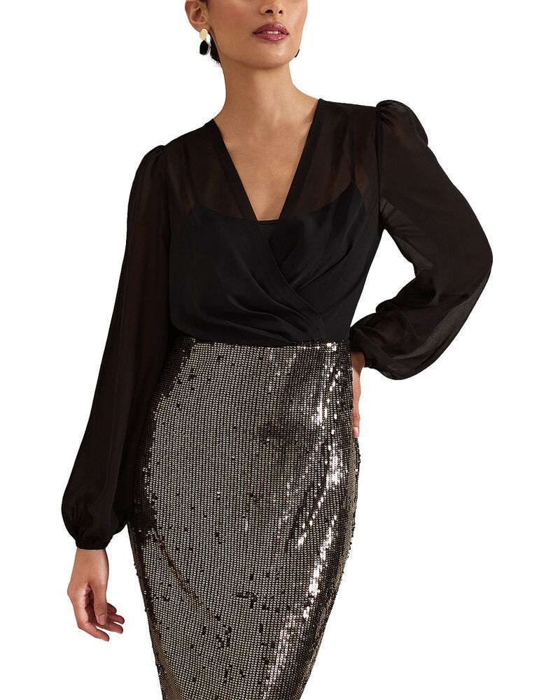 フェイズ・エイト レディース トップス ワンピースパンコール マキシ Phaseight Aniya Sequin Maxi Dress Blackmulti