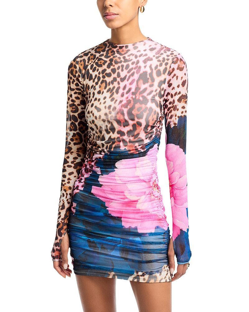 エーエフアールエム レディース トップス ワンピース ミニ AFRM Darcie Mini Dress Animal Block Peony アニマル