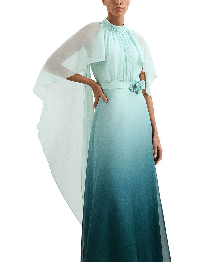 フェイズ・エイト レディース トップス ワンピース ケープデザイン キャップ ケープ マキシ Phaseight Aspen Teal Ombr Cape Maxi Dress Teal ティール