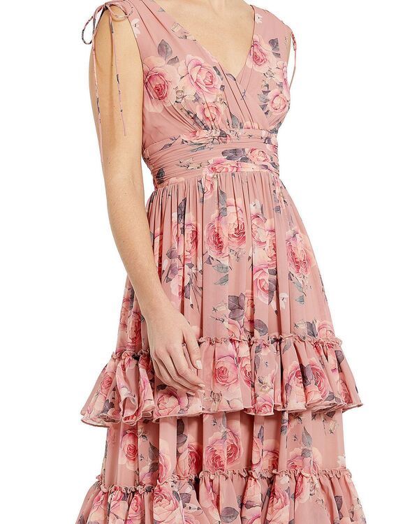マックダガル レディース トップス ワンピース ティアード シフォン フラワー柄 フラワー Mac Duggal Drawstring Shoulder Floral Chiffon Tiered Gown Pink Multi ピンク マックダガル レディース トップス ワンピース ティアード シフォン フラワー柄 フラワー Mac Duggal Drawstring Shoulder Floral Chiffon Tiered Gown Pink Multi ピンク