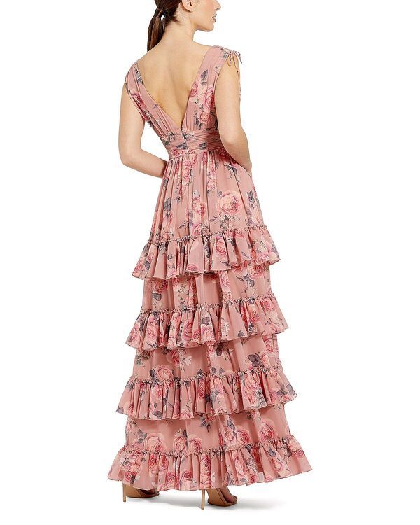 マックダガル レディース トップス ワンピース ティアード シフォン フラワー柄 フラワー Mac Duggal Drawstring Shoulder Floral Chiffon Tiered Gown Pink Multi ピンク マックダガル レディース トップス ワンピース ティアード シフォン フラワー柄 フラワー Mac Duggal Drawstring Shoulder Floral Chiffon Tiered Gown Pink Multi ピンク