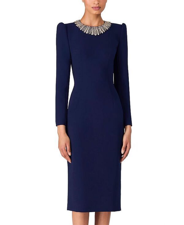 ジェニー・パッカム レディース トップス ワンピース ミディ 長袖 Jenny Packham Cora Longsleeve Midi Dress Midnight Kiss