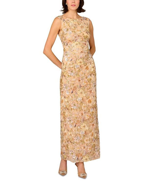 アイダンマットックス レディース トップス ワンピース メッシュ Aidan Mattox Novelty Mesh Long Dress Multi マルチカラー