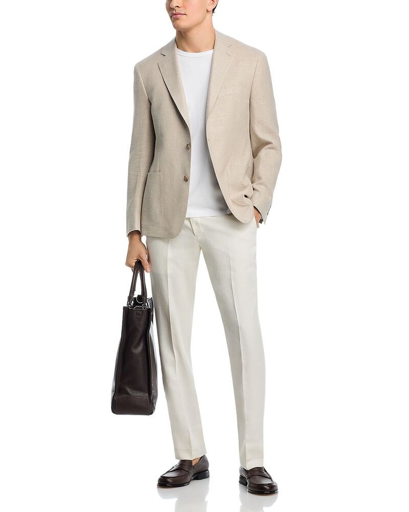 ヴィンス メンズ アウター ジャケット・ブルゾン スリムフィット ウール シルク コート リネン Vincermenegildo Zegna Cloth Wool Silk Linen Unstructured Slim Fit Sport Coatan タン