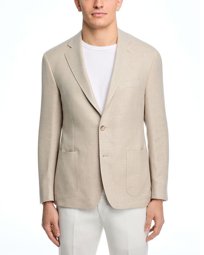 ヴィンス メンズ アウター ジャケット・ブルゾン スリムフィット ウール シルク コート リネン Vincermenegildo Zegna Cloth Wool Silk Linen Unstructured Slim Fit Sport Coatan タン