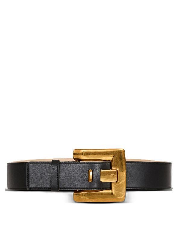 バルマン レディース アクセサリー ベルト レザー Balmain Anthem Calfskin Leather Belt Black ブラック