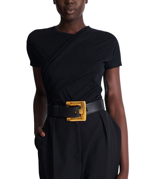 バルマン レディース アクセサリー ベルト レザー Balmain Anthem Calfskin Leather Belt Black ブラック