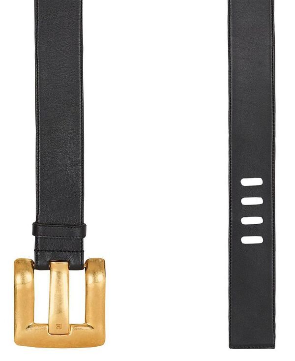 バルマン レディース アクセサリー ベルト レザー Balmain Anthem Calfskin Leather Belt Black ブラック
