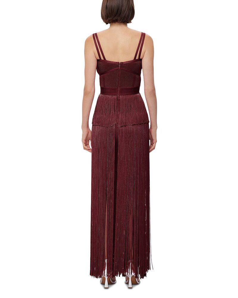 エルベレジェ レディース トップス ワンピース Herv Lger The Holly Gown Met Dark Red レッド