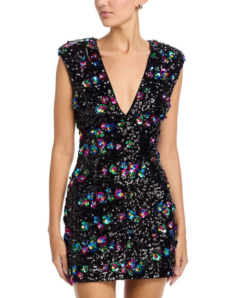 レイミー ブルック レディース トップス ワンピース ミニ スパンコール レース Ramy Brook Lacey Sequined Mini Dress Multi Rosette マルチカラー