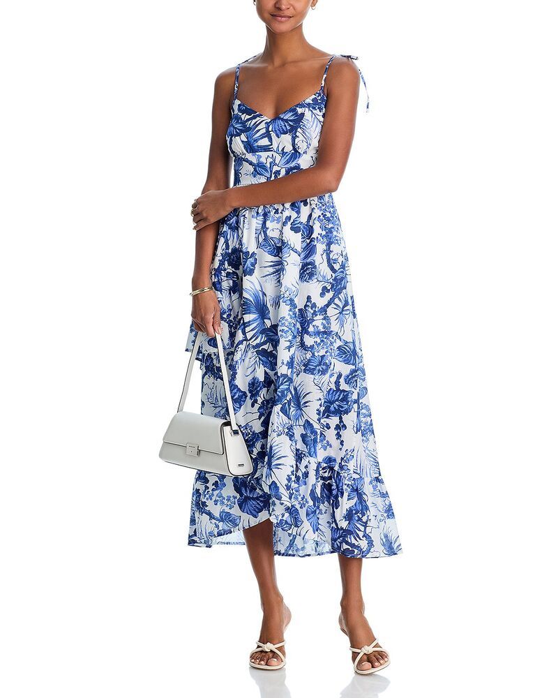 アクア レディース トップス ワンピース フラワー柄 ミディ ノースリーブ フラワー AQUA Sleeveless Floral Midi Dress Exclusive BlueWhite ホワイト アクア レディース トップス ワンピース フラワー柄 ミディ ノースリーブ フラワー AQUA Sleeveless Floral Midi Dress Exclusive BlueWhite ホワイト