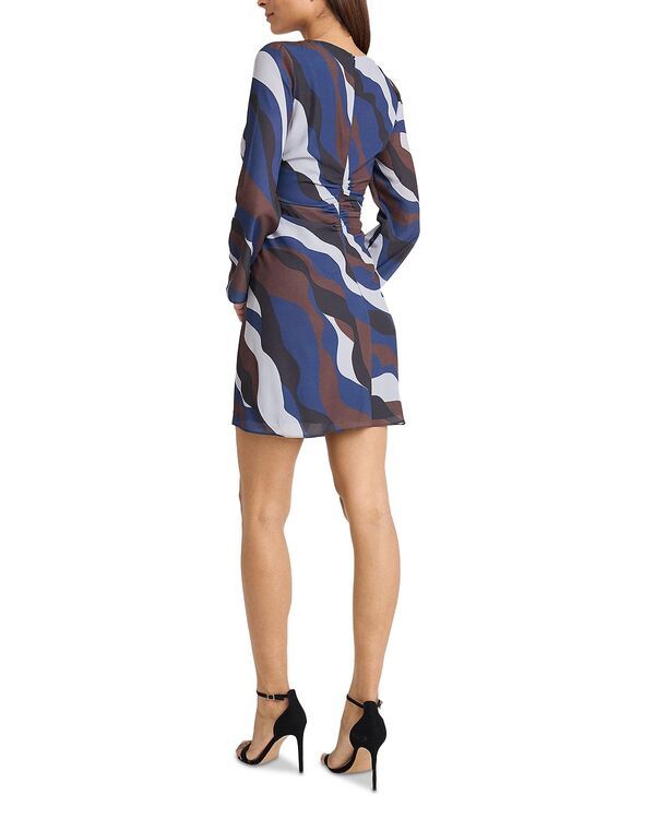 ドナモーガン レディース トップス ワンピース プリント ミニ Donna Morgan Printed Long Sleeve Mini Dress Gray Blue グレー ドナモーガン レディース トップス ワンピース プリント ミニ Donna Morgan Printed Long Sleeve Mini Dress Gray Blue グレー