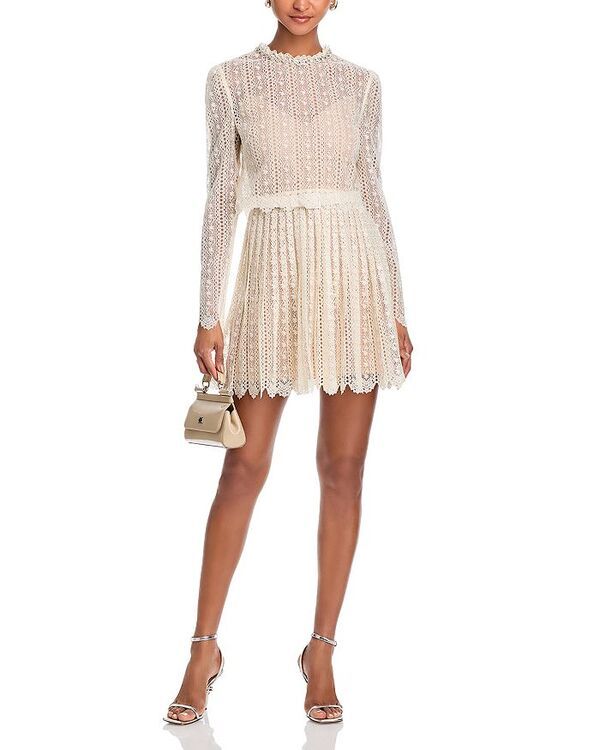 セルフ・ポートレイト レディース トップス ワンピース ミニ レース SelfPortrait Organza Lace Mini Dress Cream クリーム セルフ・ポートレイト レディース トップス ワンピース ミニ レース SelfPortrait Organza Lace Mini Dress Cream クリーム