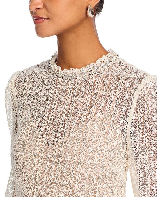 セルフ・ポートレイト レディース トップス ワンピース ミニ レース SelfPortrait Organza Lace Mini Dress Cream クリーム セルフ・ポートレイト レディース トップス ワンピース ミニ レース SelfPortrait Organza Lace Mini Dress Cream クリーム