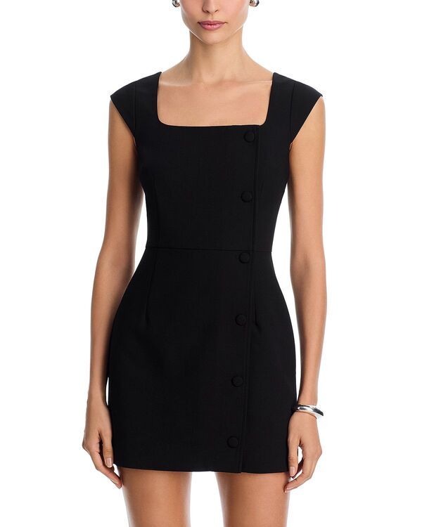 フレンチコネクション レディース トップス ワンピース ミニ FRENCH CONNECTION Azra Square Neck Twill Mini Dress Black ブラック