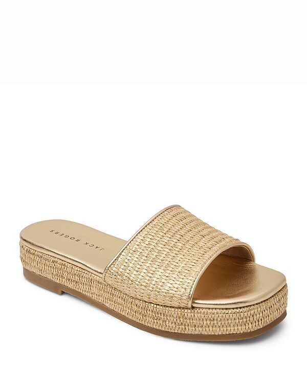 ジャックロジャース レディース シューズ サンダル Jack Rogers Womens Bay Raffia Flatform Sandals Gold ゴールド
