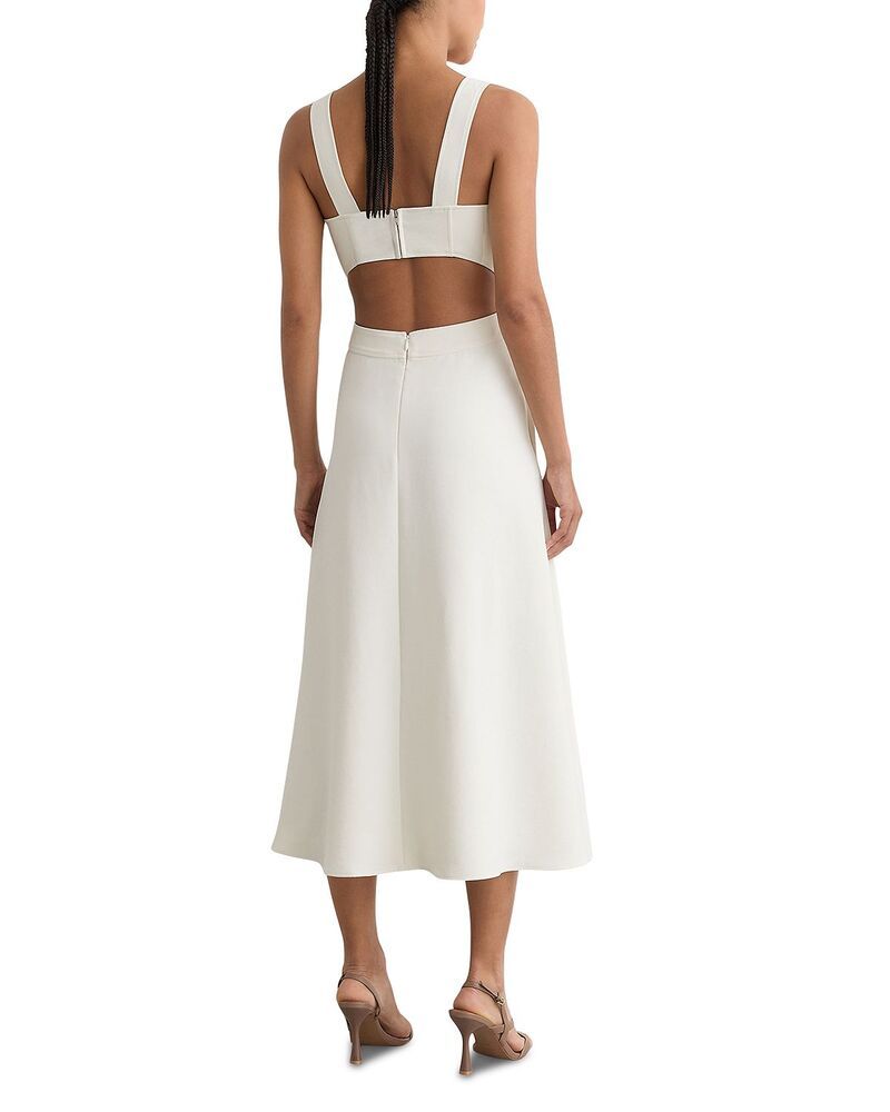 レイス レディース トップス ワンピース ミディ REISS Dina Midi Dress Ivory アイボリー