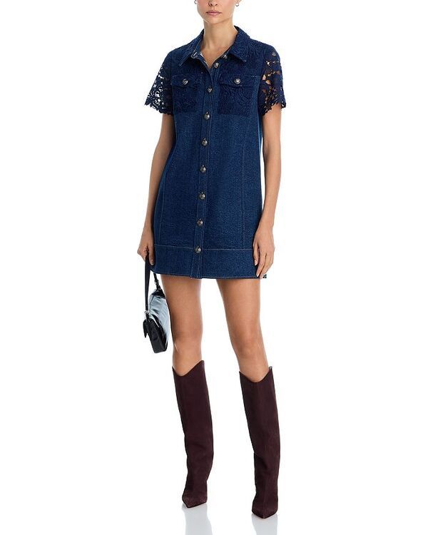 サンク セプト レディース トップス ワンピース レース Cinq Sept Cortland Lace Dress NavyOcean ネイビー