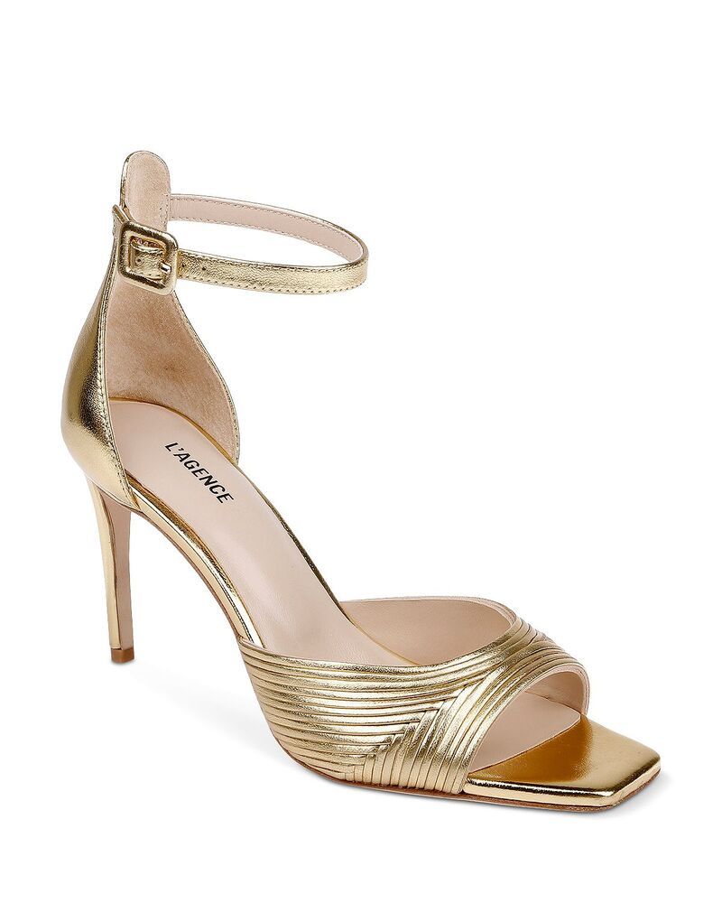 ラジャンス レディース シューズ サンダル トール レザー LAGENCE Womens Cici Metallic Leather Sandals Gold Leather ゴールド
