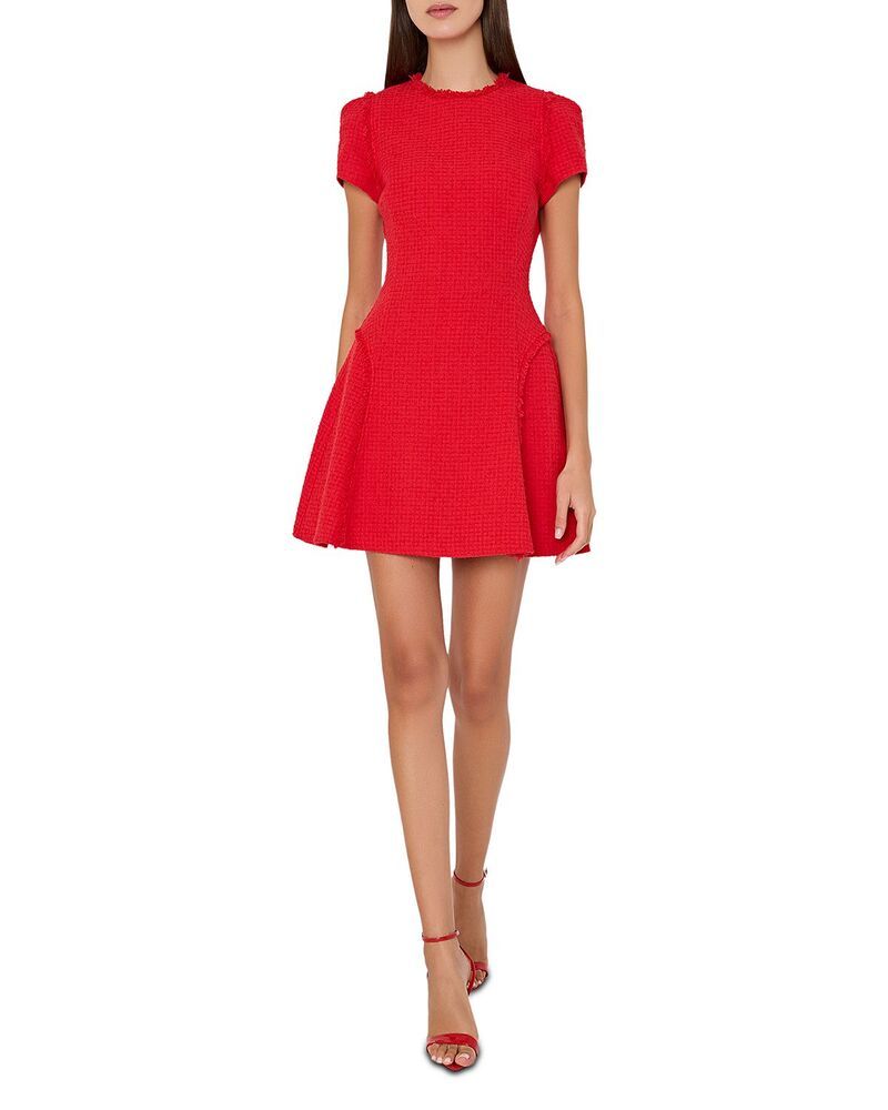 ミリー レディース トップス ワンピース ミニ MILLY Samara Boucl Mini Dress Red レッド