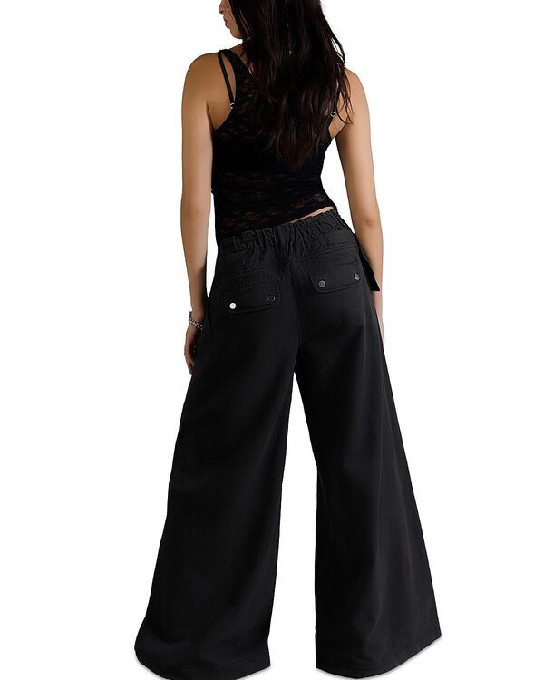 フリーピープル レディース ボトムス カジュアルパンツ ワイドレッグ Free People Julien Wide Leg Drawstring Pants Washed Black ブラック フリーピープル レディース ボトムス カジュアルパンツ ワイドレッグ Free People Julien Wide Leg Drawstring Pants Washed Black ブラック