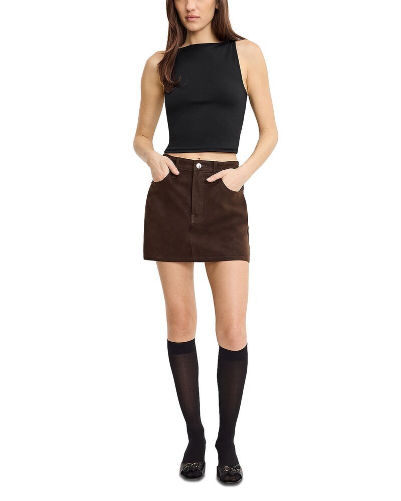 グッドアメリカン レディース ボトムスカート ミニ スエード Good American Better Than Suede Good 90s Faux Suede Mini Skirt Cacao