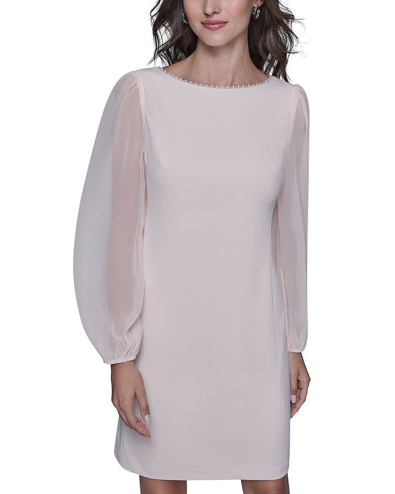 カール ラガーフェルド レディース トップス ワンピース クレープ スキューバ KARLAGERFELD PARIScuba Crepe Sheath Dress Rose