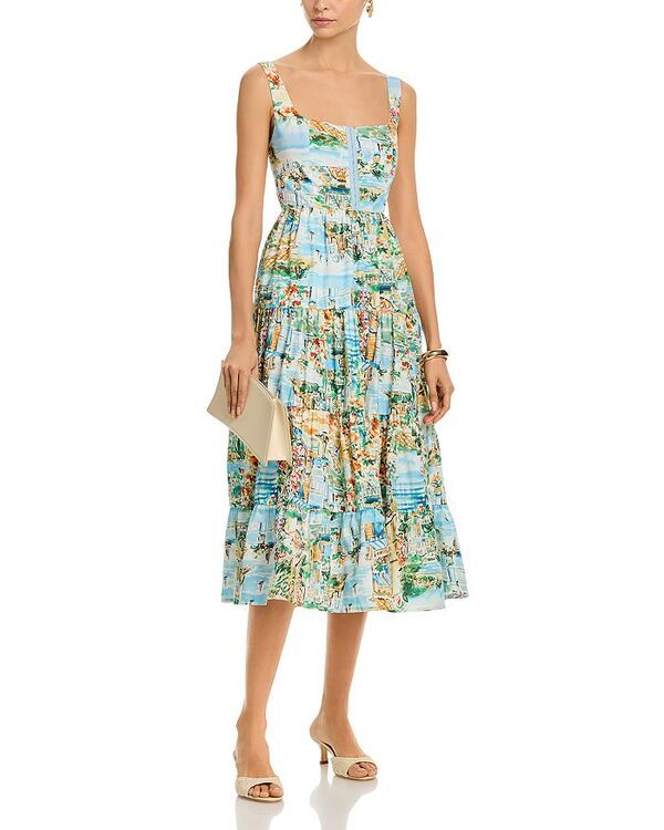 アクア レディース トップス ワンピース ミディ ノースリーブ AQUA Sleeveless Vacation Scene Midi Dress Exclusive Light Blue ブルー アクア レディース トップス ワンピース ミディ ノースリーブ AQUA Sleeveless Vacation Scene Midi Dress Exclusive Light Blue ブルー